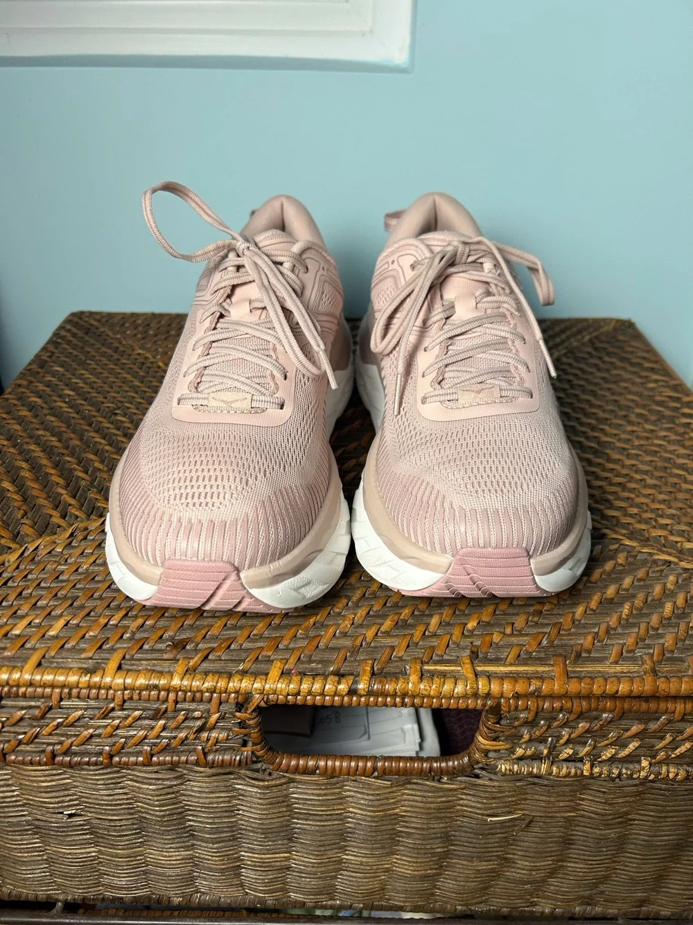 Hoka One Bondi 7 Shoes Blush Pink Women’s 9.5 Wide Athletic Running Active Wear - Picture 1 of 9